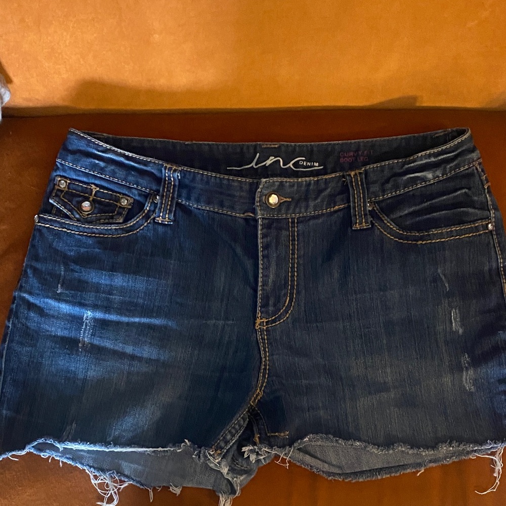 INC International Concepts Women's Dark Blue Jean Shorts